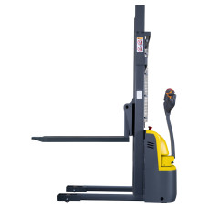 Electric-Powered Stacker: 3300lbs Capacity, 118" Lift Height, Fixed 45" x 27" Legs